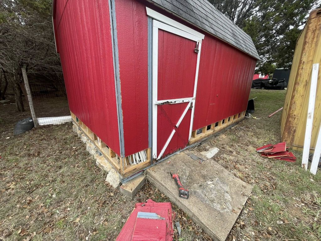 Shed Siding Installation — before